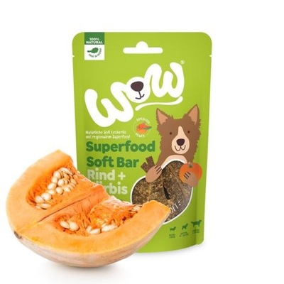 WOW Superfood Soft Bar Rind - mięso wołowe z dynią miękkie przysmaki dla ps