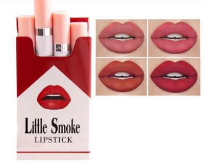 pudełko papieros 4 pomadki szminki sztyft ust