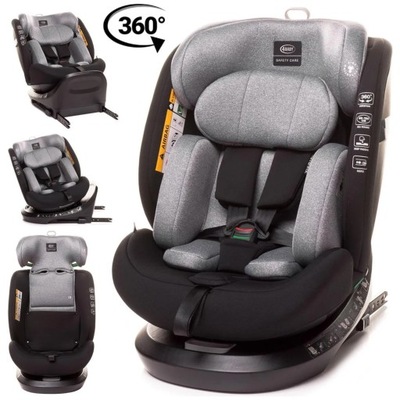 4 BABY FOTELIK SAMOCHODOWY OBROTOWY ROTO-FIX 40-150 CM I-SIZE SZARY ISOFIX