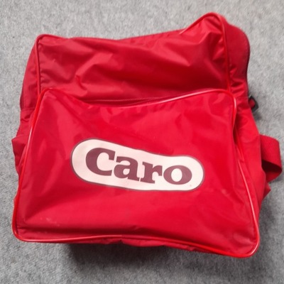 Czerwona torba podróżna na ramię CARO z czasów PRL