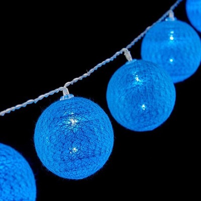 Lampka Sznurkowa Kulki LED Ø 6 cm Niebieski (2 m)