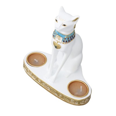 Starożytny egipski posąg kot świecznik Handwork kreatywność świecznik A1