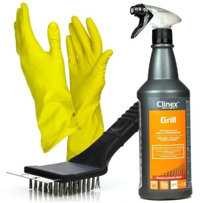 ZESTAW DO CZYSZCZENIA GRILLA RUSZTU PŁYN SZCZOTKA