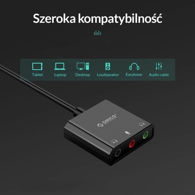Zewnętrzna karta dźwiękowa na USB 3 porty Orico