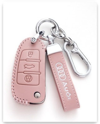 KEYRING FOR KEYS AUDI Q3 A6 A3 A8 A7 METAL LEATHER  