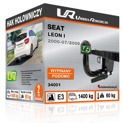 BARRA DE REMOLQUE GANCHO DE REMOLQUE SEAT LEON I, 2000-07/2005  