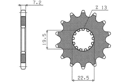 SUNSTAR ЗУБЧАТКА ПЕРЕДНЯЯ 433 14 SUZUKI GSF 400