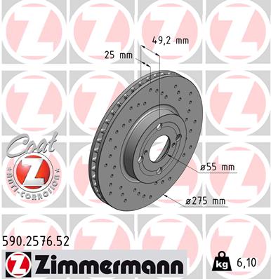 ZIMMERMANN 590.2576.52 DISKU STABDŽIŲ 