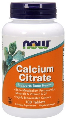 NOW FOODS USA CALCIUM CITRATE 100 TABS WAPŃ