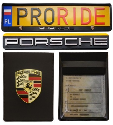 2 PCS. 3D FRAME PLATES CASE PORSCHE 911 BOXTER CAYENNE CAYMAN MACAN PANAMERA  