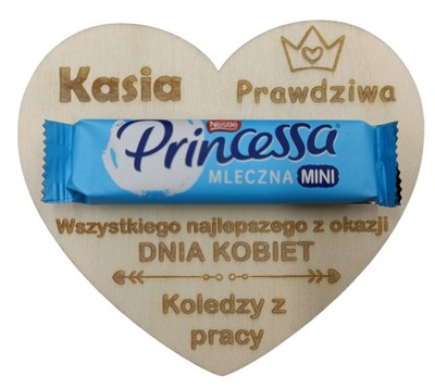 SERCE Z IMIENIEM PREZENT DZIEŃ KOBIET SZKOŁA BATON PRINCESSA LIZAK