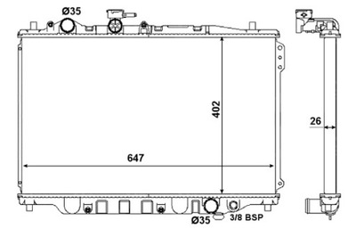 NRF RADUADOR DEL MOTOR DE AGUA FORD EE.UU. PROBE I MAZDA 626 II 626 3  