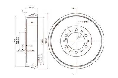 BREMBO BŪGNINIAI STABDŽIAI STABDŽIŲ 2SZT. GAL. TOYOTA FORTUNER HILUX HILUX VII 