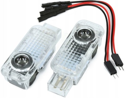 LOGO LED LAMPKI x2 DRZWI AUDI A3 8L 8P A7 Q3 Q5 Q7 TT A4 B6 B7 A6 C5 C6 C7