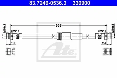 ПАТРУБОК ТОРМОЗНОЙ GIĘTKI VW PASSTA 05- ATE