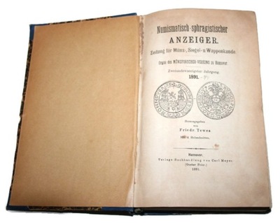 NUMISMATISCH-SPHRAGISTISCHER ANZEIGER 1891-1894