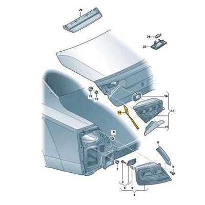 Захист світло лампи задня wew. ліва audi a8 d4 фото №1