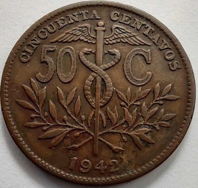 0884 - Boliwia 50 centavo, 1942