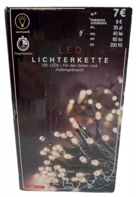 ŁAŃCUCH Z LAMPKAMI LED 120 (CIEPŁOBIAŁE)