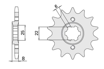 CHT ЗУБЧАТКА ПЕРЕДНЯ 281 14 HONDA XR 600R '85-90