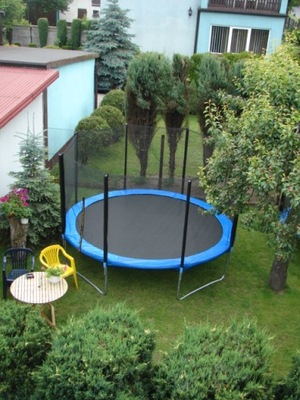 Trampolina ogrodowa z siatką i drabinką o śr 366cm