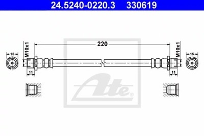 ATE 24.5240-0220 ПАТРУБОК ТОРМОЗНОЙ ГИБКИЙ