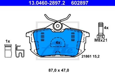 КОЛОДКИ ТОРМОЗНЫЕ - КОМПЛЕКТ 13.0460-2897.2