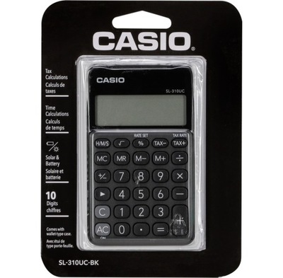 Casio Kalkulator SL 310 UC BK, czarna, 10 miejsc, podwójne zasilanie