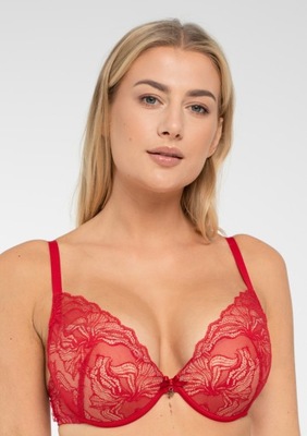 Biustonosz Samanta Nyks A479 karminowy push-up 80B