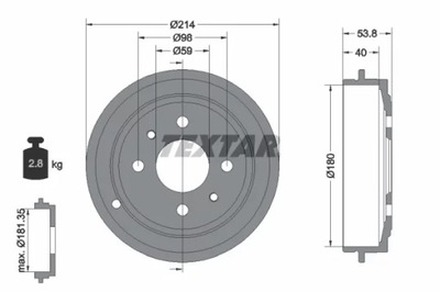 TEXTAR 94014800 BEBEN DE FRENADO FIAT PUNTO  