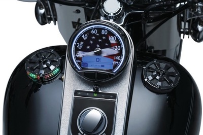 Czarny wskaźnik poziomu paliwa montowany na bak Harley