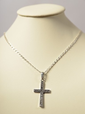 Łańcuszek Srebrny Z Krzyżykiem 45cm prezent