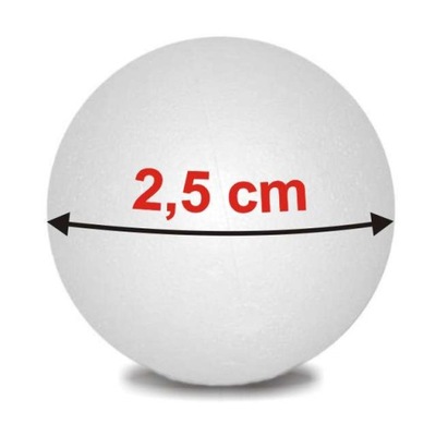 styropianowa KULA bombka ze STYROPIANU 2,5 cm
