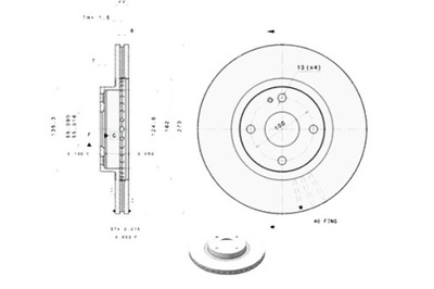 BREMBO DISCS BRAKE 2SZT. MAZDA MX-5 II 1.6/1.  