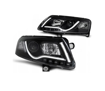 ФОНАРИ НОВЫЕ AUDI A6 C6 04-08 TUBE LED (СВЕТОДИОД ) BLACK TRU ХОДОВЫЕ ОГНИ ДХО