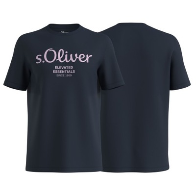 T-shirt męski s.Oliver granatowy logo - XL