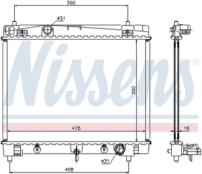 RADUADOR DEL MOTOR NISSENS 64682  