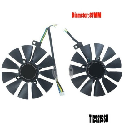 Ustaw wentylator chłodnicy 87 mm dla ASUS GTX1060 1070 TI RX 470 570 58 Fan