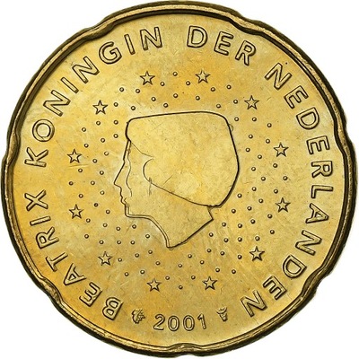 Holandia, Beatrix, 20 Euro Cent, 2001, Utrecht, Mo