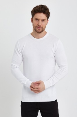 Sweter męski biały 100 bawełna roz. XXL