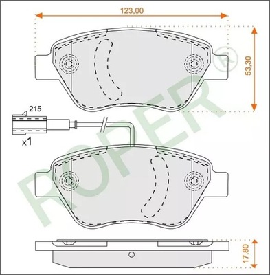 Гальмівні колодки перед alfa romeo mito fiat 500 grande punto фото №1