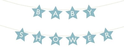 Baner błękitny Baby Shower Gwiazdki 290 cm