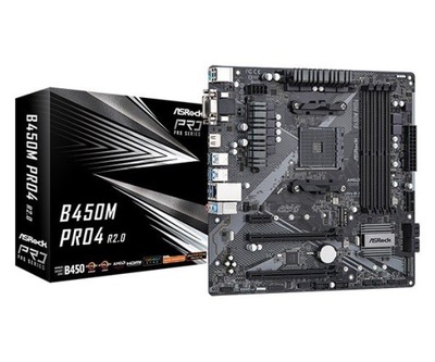 ASRock Płyta główna B450M PRO4 R2.0 AM4 4DDR4 HDMI