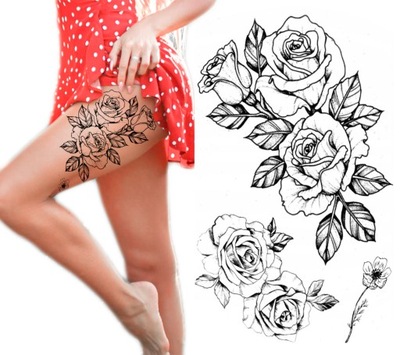 Tatuaż tymczasowy róże czarne HIT tattooland