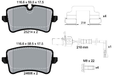 TEXTAR ZAPATAS DE FRENADO PARTE TRASERA AUDI A4 B8 A5 A6 C7 A7 PORSCHE MACAN  