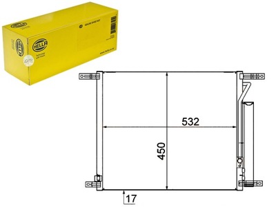 Конденсатор кондиціонера chevrolet aveo 08- hella фото №1