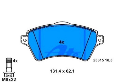 Ate гальмівні колодки гальмівні land rover freelander 2.5 v6 фото №1