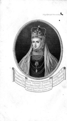 Barbara Radziwiłłówna królowa Polski 1520-1551, staloryt 1838