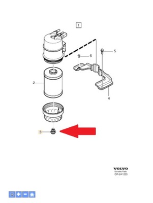 TAPADERA SPUSTOWY DE FILTRO ACEITES VOLVO XC70, V70  