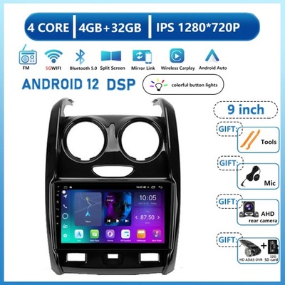 NAWIGATOR GPS ANDROID12 PARA RENAULT DUSTER 2015-2020 PARA LADA LARGUS 2021  